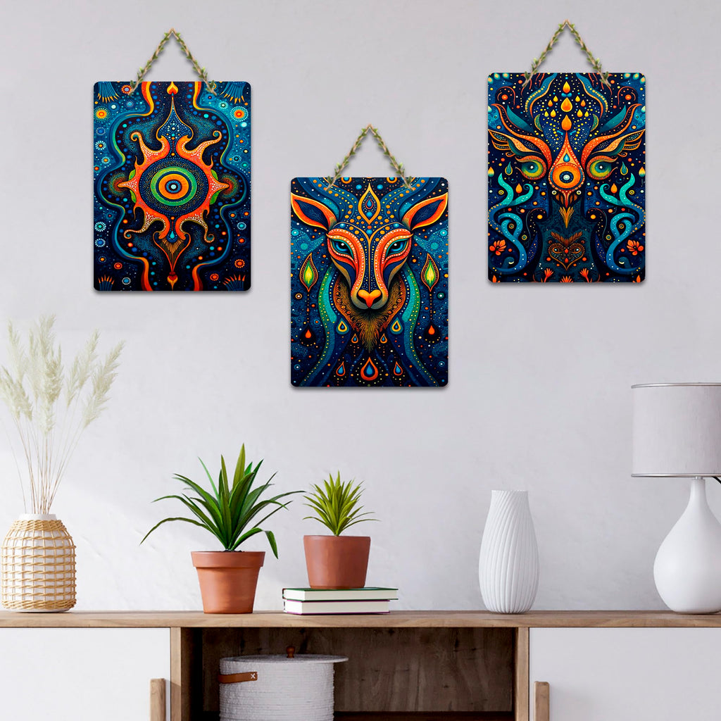 Artvibes Psychedelic Sacred Animal Cosmic Universe Art Wall Hanging For Home | Wall Art Living Room | Wall Decor Items | Bedroom | Ethnic Gifts | Door Decoration Items | Decor Artwork (WH_9677N)