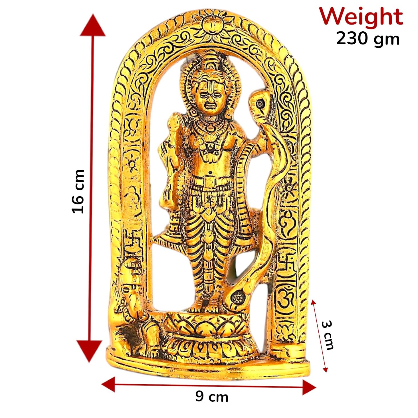 KridayKraft Metal Ram Lalla Idol Murti in Ayodhya Mandir for Home and Office Temple Religious Idol for Home Office Ram Ji Balroop Decorative Shopiece Figurines