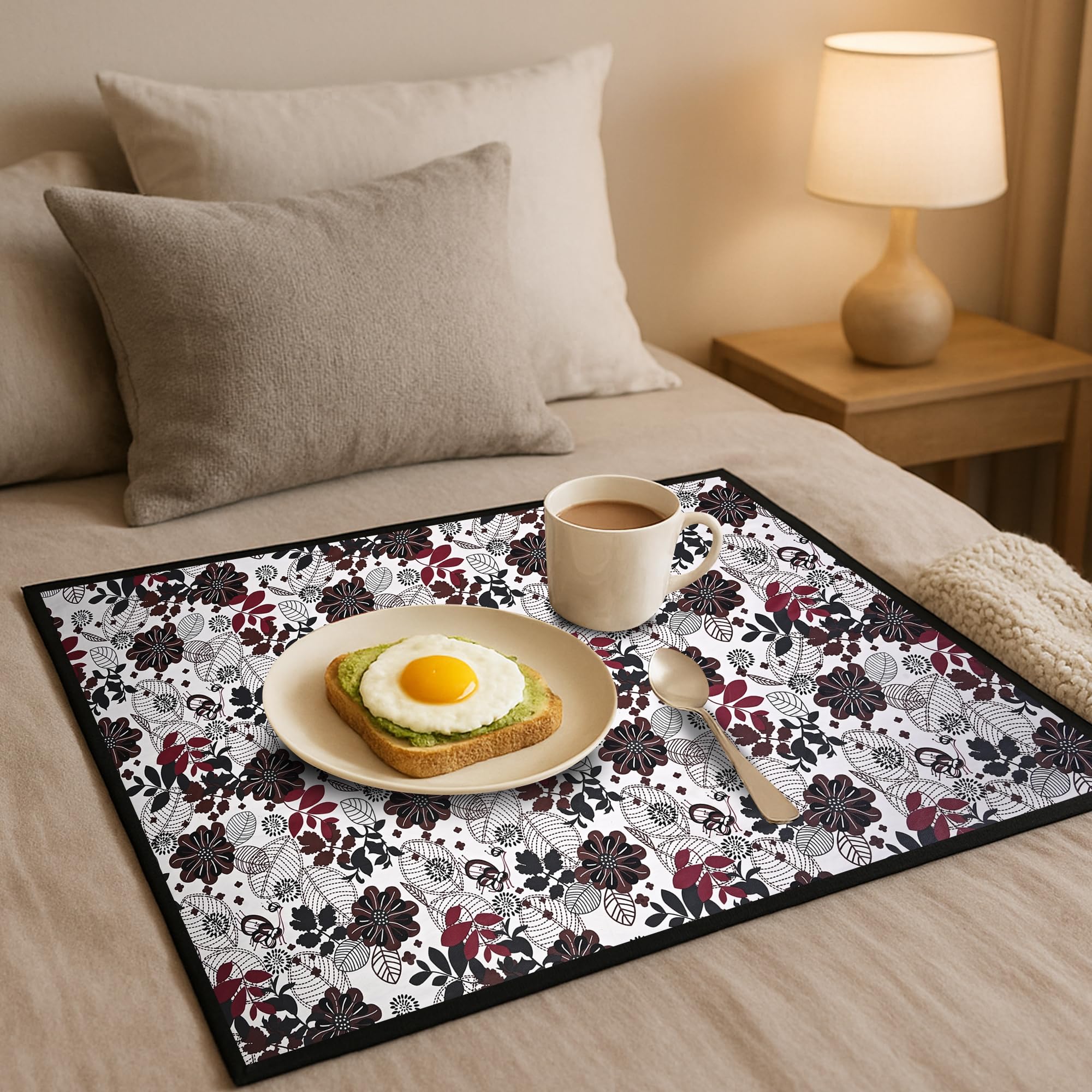 Star Weaves Waterproof Bed Server/Food Mat/Bedsheet Protector/Reversible in 3 Layered Heavy Material(Colour and Print Might Vary According to Availability)/ bed server mat Reversible/ Place Mat Kafalo