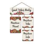 Artvibes Positive Vibes Positive Life Decorative Wall Hanging Ornaments | Quotes Decor Item | Wall Poster | Office Decor | Wall Art Print | Inspirational Quotes | Gift Items (WH_6510N)