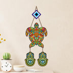 Artvibes Sea Turtle Nazar Battu Wall Hanging for Home Entrance | Evil Eye MDF Decorative Wall Art | Positive Energy Vastu Decor for Living Room | Bedroom | Office & Main Door | Gift Item (WH_8544N)