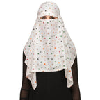 7 season's Girls Cotton Scarf Cum Mask Universal Size Usable For Vehicle Driver For Sunlight Uv Protection White Printed Design (Star-S), Female