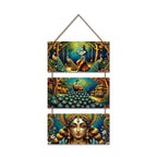 Artvibes Krishna With Flute Spiritual Wooden Wall Hanger for Home | Living Room | Spiritual Decor Items | Religious Wall Art | Wall Poster | Artwork| Stylish Modern Decor Item | Gift Items (WH_9439N)
