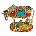 ARTVARKO Brass Unique Statueidol Kamadhenu Cow God Idol Religious Sculpture Figurine for Home & Office- Product Size: 6 Inch