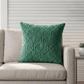 Yellow Weaves Jacquard Cushion Covers | Sofa Cushion Covers | Throw Pillow Cover for Sofa, Couch, Living Room| Removable & Washable | 16x16 Inches, 1 Piece (Green)