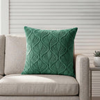 Yellow Weaves Jacquard Cushion Covers | Sofa Cushion Covers | Throw Pillow Cover for Sofa, Couch, Living Room| Removable & Washable | 16x16 Inches, 1 Piece (Green)