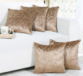 RD TREND Velvet Cushion Covers, 40 x 40 cm/16 x 16 inches, Pack of 5,250 TC, Side Zipper (Brown)