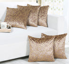 RD TREND Velvet Cushion Covers, 40 x 40 cm/16 x 16 inches, Pack of 5,250 TC, Side Zipper (Brown)