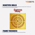 VIBECRAFTS Beautiful Warli Art 4 Pieces Canvas Wall Hanging Painting Fitted With Wooden Frame For Home | Office | Living Room | Gifts (PTVC4Pcs5_16602)