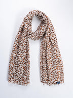AQVA Printed Cotton Scarf for Women Stylish (Cheetah Dark Brown) | Head and Face Cover Scarf for Girls with 100% Cotton | Soft & Lightweight Scarves/Stoles for all Weather (72 x 43 in)