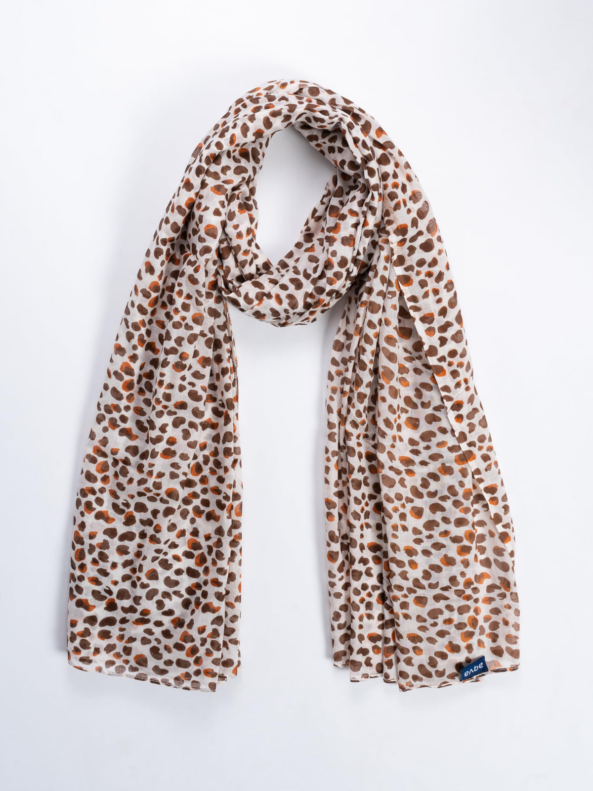AQVA Printed Cotton Scarf for Women Stylish (Cheetah Dark Brown) | Head and Face Cover Scarf for Girls with 100% Cotton | Soft & Lightweight Scarves/Stoles for all Weather (72 x 43 in)