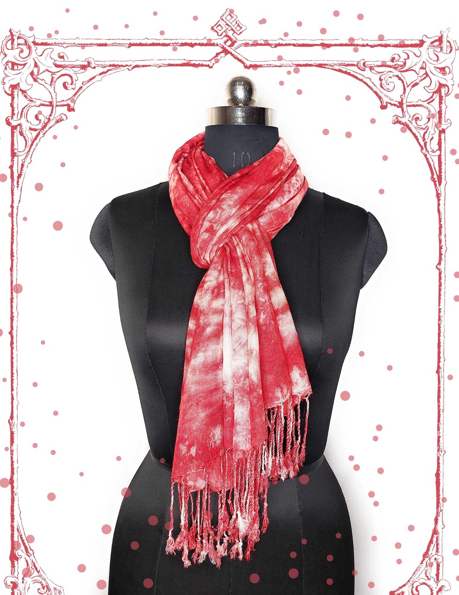 Chandwasia Rayon Shibori Pattern Scarf for Men & Women | Soft Viscose Fabric Stole & Shawl | Lightweight All-Season Summer & Winter Wear | 28 x 72 Inches