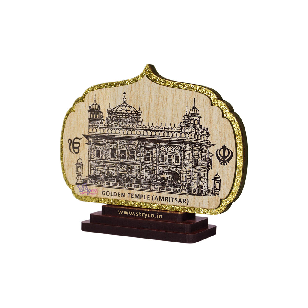 STRYCO Golden Temple Photo | Carved Wooden Photo | CAR Temple | SRI HARMANDIR Sahib | DARBAR Sahib | Sikh Gift Ideas | Gifts | Punjabi Decor- 10 cm Wide