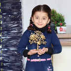 Metal Kalpavriksha Tree for Home Decor - Golden Wish Fulfilling Tree Metal Showpiece for Temple, Vastu, Office Table & Gifting Banyan (No 1 Golden)