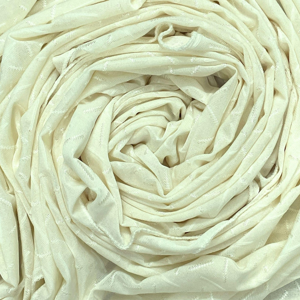 FAHABO Scarf Woman Premium Self-Woven Jersey Scarves | Hijab Scarf | Headscarf | Neck Scarf | Stoles | Wraps (L- Cream)