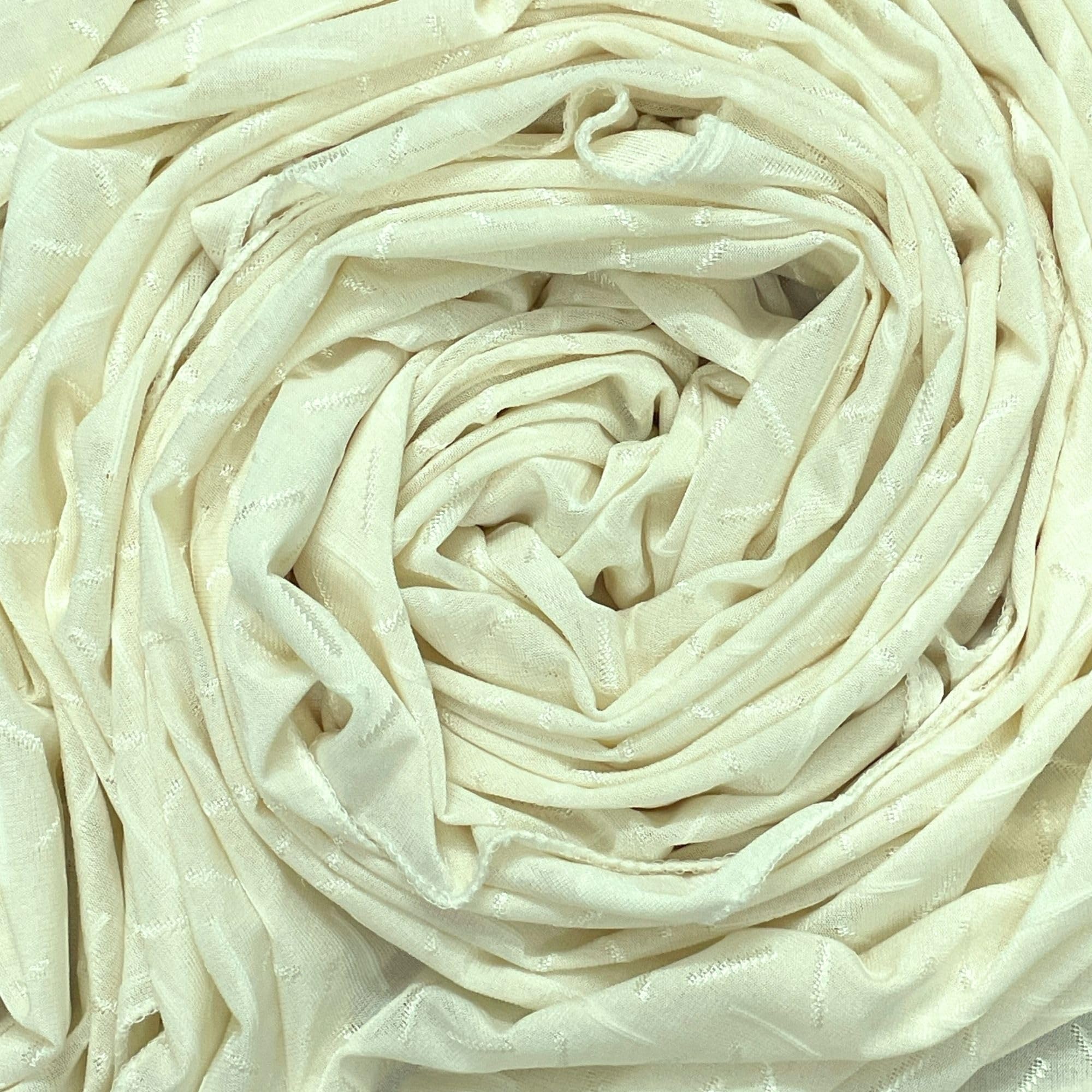FAHABO Scarf Woman Premium Self-Woven Jersey Scarves | Hijab Scarf | Headscarf | Neck Scarf | Stoles | Wraps (L- Cream)