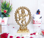 KridayKraft Shiva Idol Metal Statue for Home Decor,Gold Plated Dancing Shiva Natraja/Natrajan (Mahakal Murti) Murti Showpiece Figurine Decorative & Gifts Article...