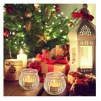 SPHINX Glass Votive Candle Holder for Home Decorations, for Weddings, Dinner Parties, Candle Light Dinners, Gift - (Clear, Ribbed Round, 4 Pieces)