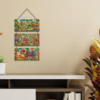 Artvibes Madhubani Village Life Decorative MDF Wooden Wall Art for Home | Living Room | Office | Cafe | Painting Wall Decor | Aesthetic Wooden Decor | Handcrafted Art | Ideal Gifts (WH_9443N)