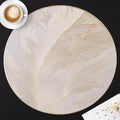 Premium Square Table Mat (12x12 Inch) - Heat Resistant & Waterproof Dining Placemat, Easy to Wash, Non-Slip Kitchen Table Protector (Pack of 6, Round MAT) Kafalo