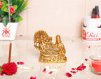 KridayKraft Gold Plated Laxmi Narayan on SheshNag Metal Statue for Pooja, Decoretive for Home,Office & Car Dashboard,Religious Idol