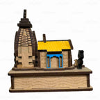 eXme Wooden Kedarnath Temple Replica – Intricately Carved, Compact 3D Design, Wood Decor (Piece of 1)
