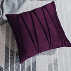 Khooti Velvet Striped Cushion Cover Pack of 1-20X20/51X51 Cm | Wine | Soft Pillow Covers Cushion Case for Sofa Bedroom Living Room Chair Car, Cushion Cover with Zig Zag Pattern
