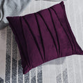 Khooti Velvet Striped Cushion Cover Pack of 1-26 x 26 / 66 x 66 cm | Wine | Soft Pillow Covers Cushion Case for Sofa Bedroom Livingroom Chair Car, Cushion Cover with Zig Zag Pattern