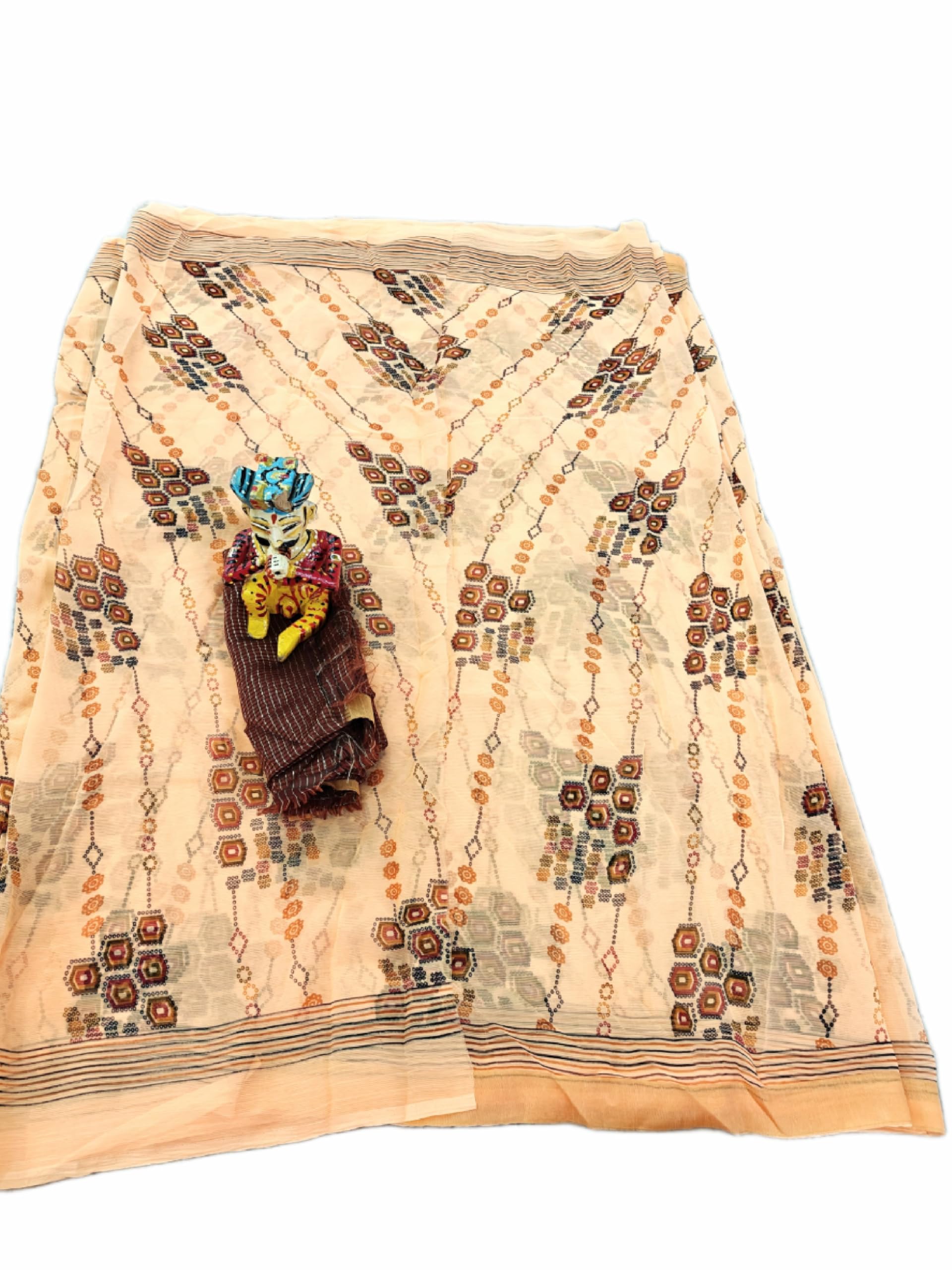 Raashreya Fashions Digital Print Chiffon Saree (Mustard)