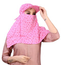 7 season's Cotton Short Scarf Cum Mask Universal Size/Usable for vehicle Driver for sunlight UV protection/Pink Printed Design (Cap_Pink Heart, Free)