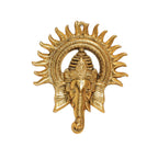 Metal Ganesha ji Statue,Ganpati Wall Hanging Sculpture Lord Ganesh Idol Lucky Feng Shui Wall Decor Your Home, Office,Religious Gift Article (Gold)