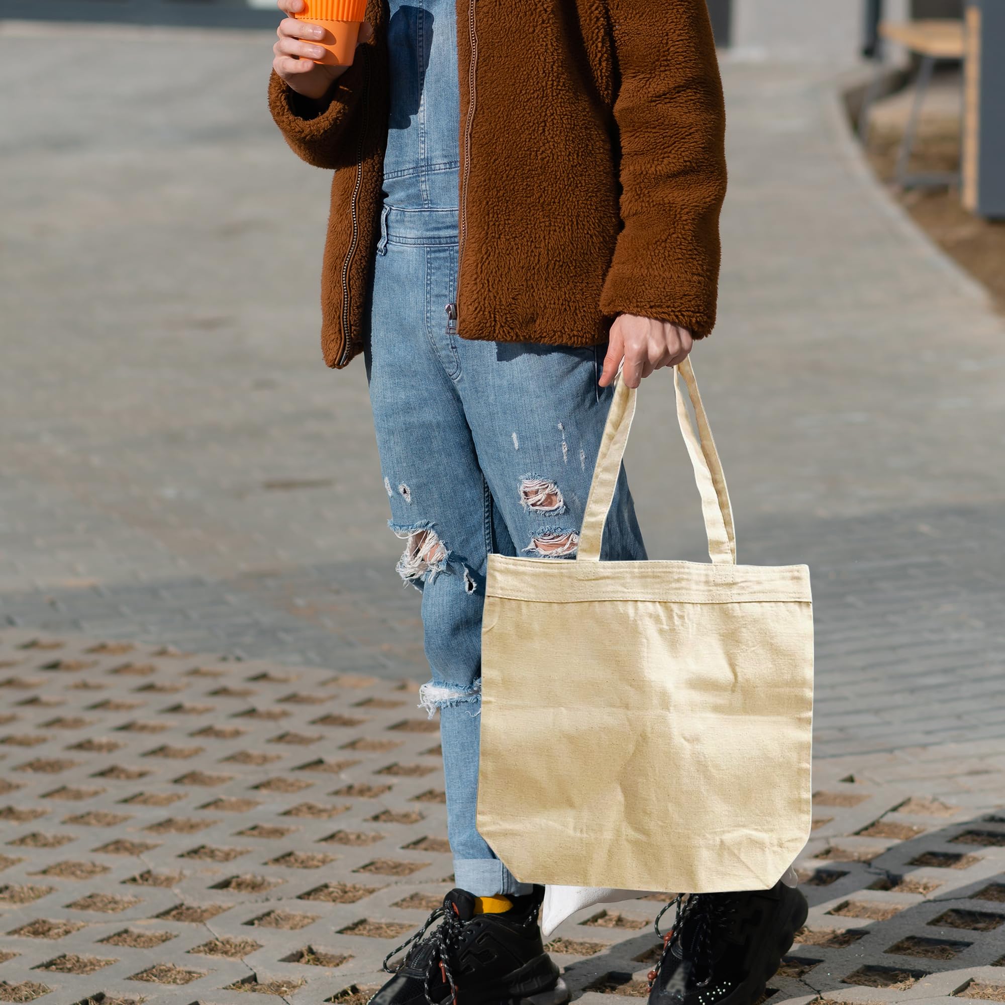 PRINT GALLI 100% Organic Cotton Canvas Tote Bag | Reusable & Durable | Eco-Friendly, Off-White & Spacious Design | Perfect for Shopping, Travel, and Daily Use | Holds Up to 15 Kg