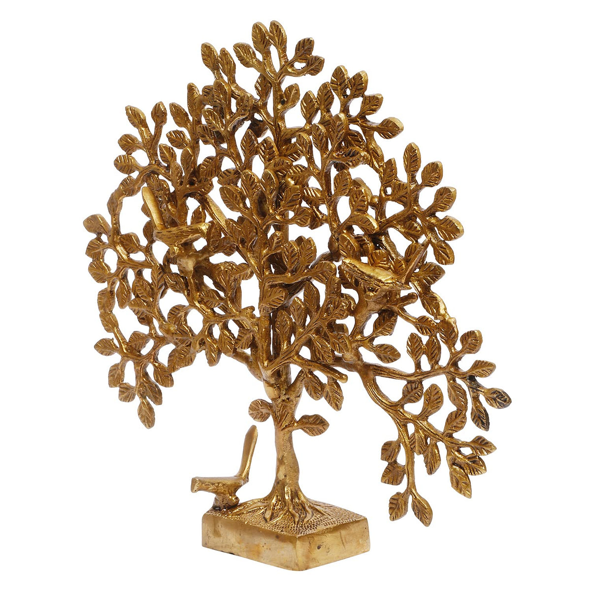 ARTVARKO Brass Tree of Life Sucess Birds Sitting on Tree's Branch Traditional Decorative Kalpavriksha Vastu Fengshui Decor Showpieces for Home Office Gift 12 Inch.