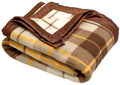 Huemic Modern Check All Season Polar Fleece Single Bed Blanket, 60X90 Inches - Brown, 300 TC Kafalo