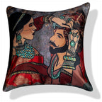 Vendola Bollywood Series Satin Microfibre 250TC Cushion Covers, Multicolor, Set of 4 Pieces (24X24 Inches)