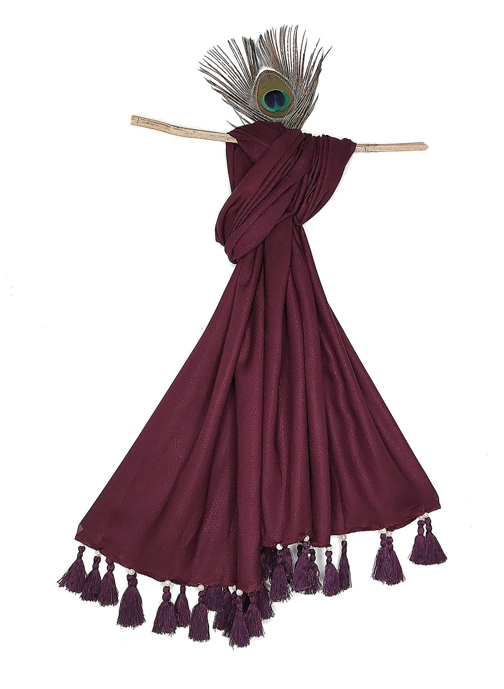 Chandwasia Viscose Fabric Stole & Shawl for Women & Girls | Soft Lightweight Scarf for Summer & Winter - Wine