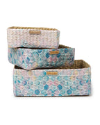 Eco-Friendly Multicolour Seagrass Baskets Set of 3 for Kitchen, Living Room, and Office