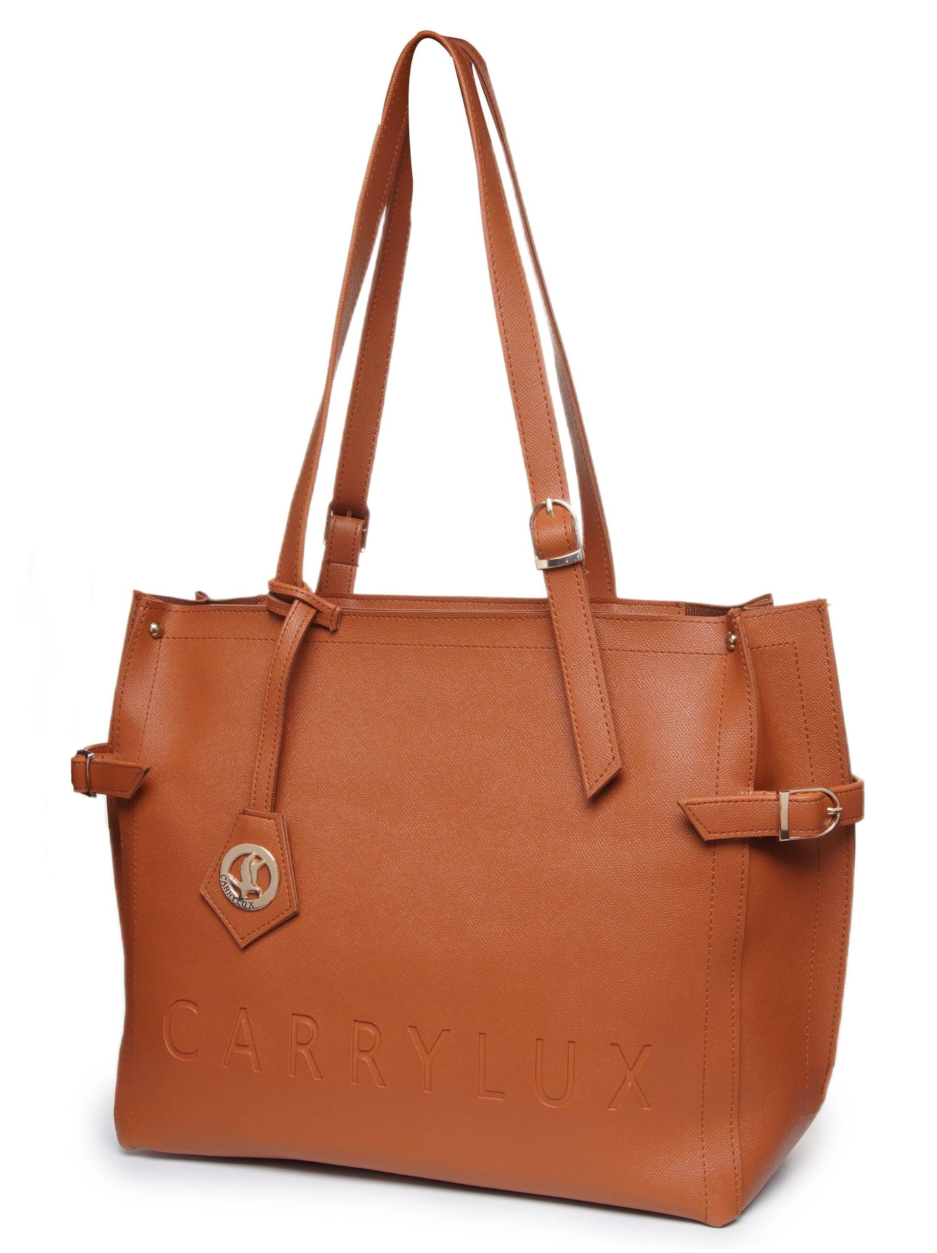 Carrylux Soft PU Textured Tote Bag for Women