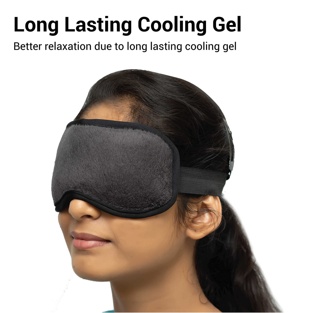 Greemito 3D Memory Foam eye mask for sleeping with Adjustable Strap Super Soft Sleeping Mask BlindFold for Comfortable Travelling Sleep for men and women - Black
