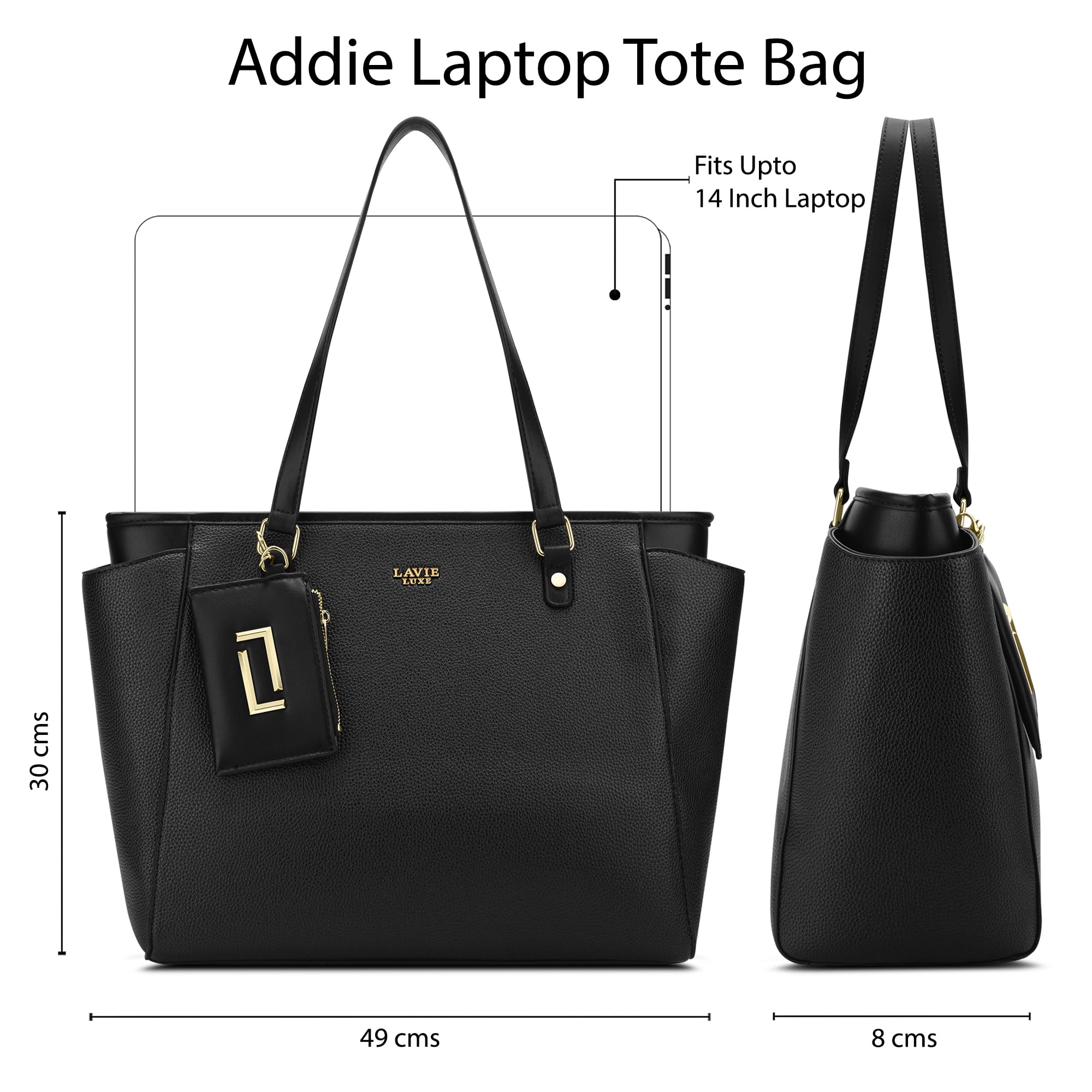 Lavie Luxe Women's Addie Large Laptop Tote Handbag | Fits Upto 15 Inch Laptop | Laptop Bag for Work | Ladies purse | Stylish Shoulder Bag | Gift For Women