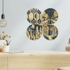 Artvibes Modern Nightscape Decorative Wall Art MDF Wooden Wall Hanger for Home | Room Wall Art | Wood Decorative Items | Modern Decoration | Wall Art Print | Unique Gift Items (WH_8457N), Set of 4