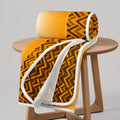 Divine Casa 120 GSM Microfiber Double Dohar | Soft & Lightweight Throw Blanket | Cozy & Breathable | All-Season Comfort | 220 x 205 CM | Chevron Pattern | Orange Chevron Kafalo