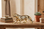 KridayKraft Golden Metal Antique Tiger/Jaguar/Panther/Sher Figurine Table Top Decorative,Feng Shui & Vanstu,Animal Showpiece Figurines...