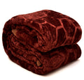 BENAVJI Mink Floral Embossed Super Soft AC Bed Velvet for Winter Blanket (Double, Brown) Kafalo