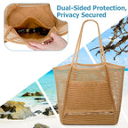 Iioscre Beach Bag for Women, Causal Hobo Handbags with Zipper Inner Pocket