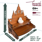 Townside Wooden MDF Temple, Home Mandir (12 x 12.3 x 7 inch) Pooja Ghar - (Beige Oak Finish) (Swan Hans A)