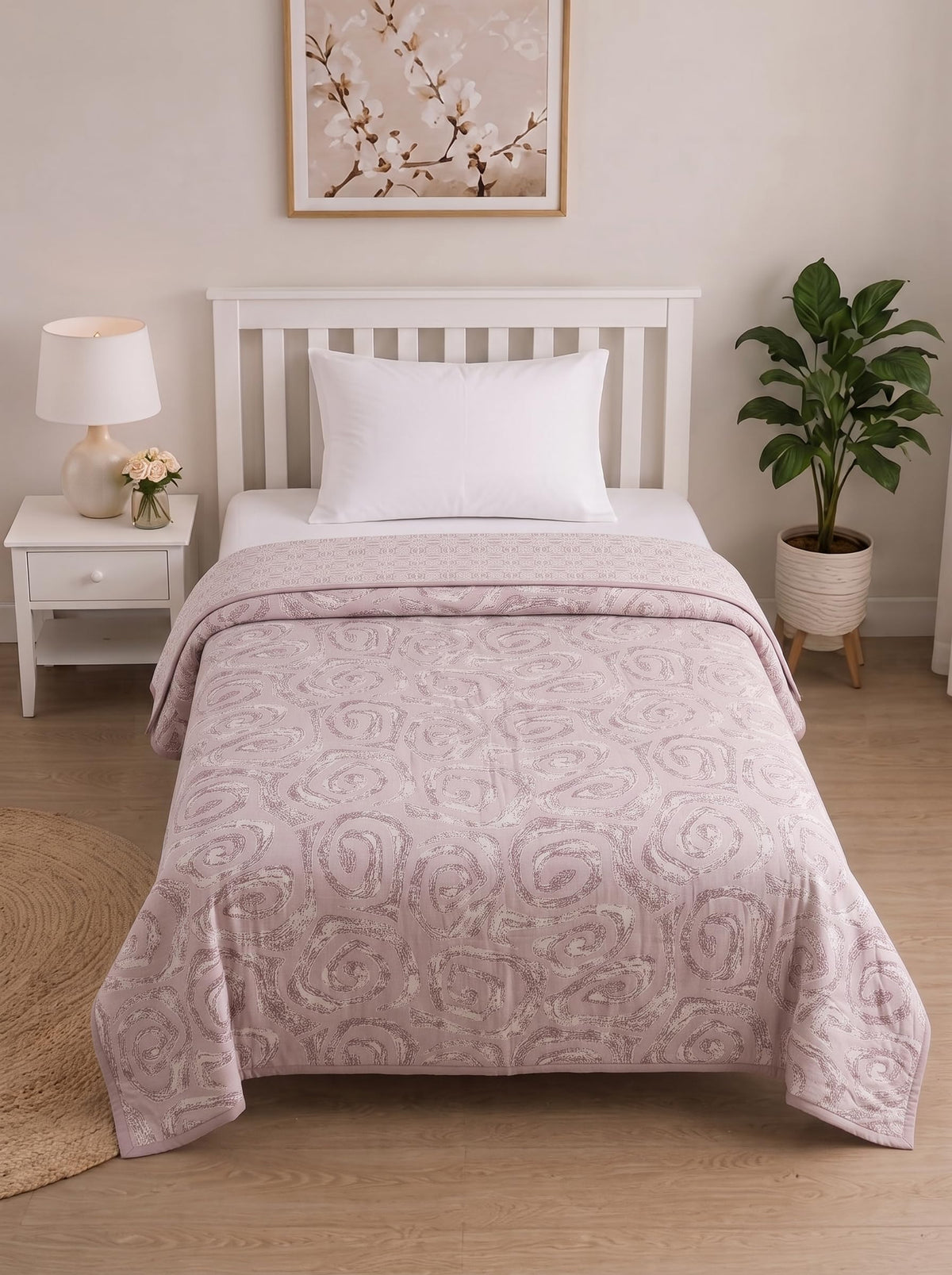 Mafatlal Sparsh Single Dohar Cotton, 150 GSM Pure Cotton Malmal, Reversible AC Blanket Single, Soft Lightweight & Breathable Cotton Blanket, 60 x 90 Inch, Kafalo