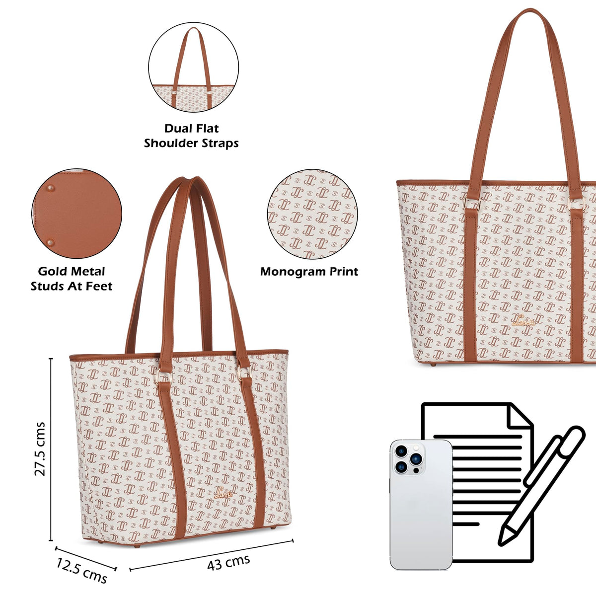 Lavie Women's Sherry Tote Handbag | Tote Bag for Work | Ladies Purse | Stylish Shoulder Bag | Gift for Women | Rakhi Gift for Sister