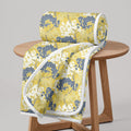 Divine Casa 100% Cotton Double Dohar | Soft & Breathable AC Blanket | Lightweight Summer Quilt | Reversible Design | 220 x 205 CM, Lemon Drop Yellow Kafalo