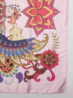 Ravaiyaa - Attitude is everything Women Silk Digital Print Large Square Scarf Breathable Lightweight Neckerchief Printed Headscarf 40 x 40 Inch (Pink Eagle)